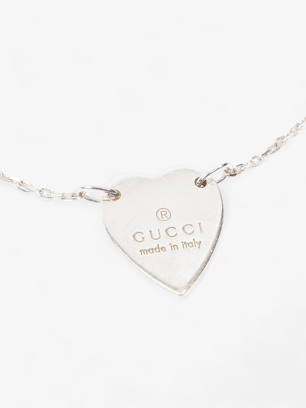 Gucci Heart Tag Bracelet Silver Silver Sterling 17