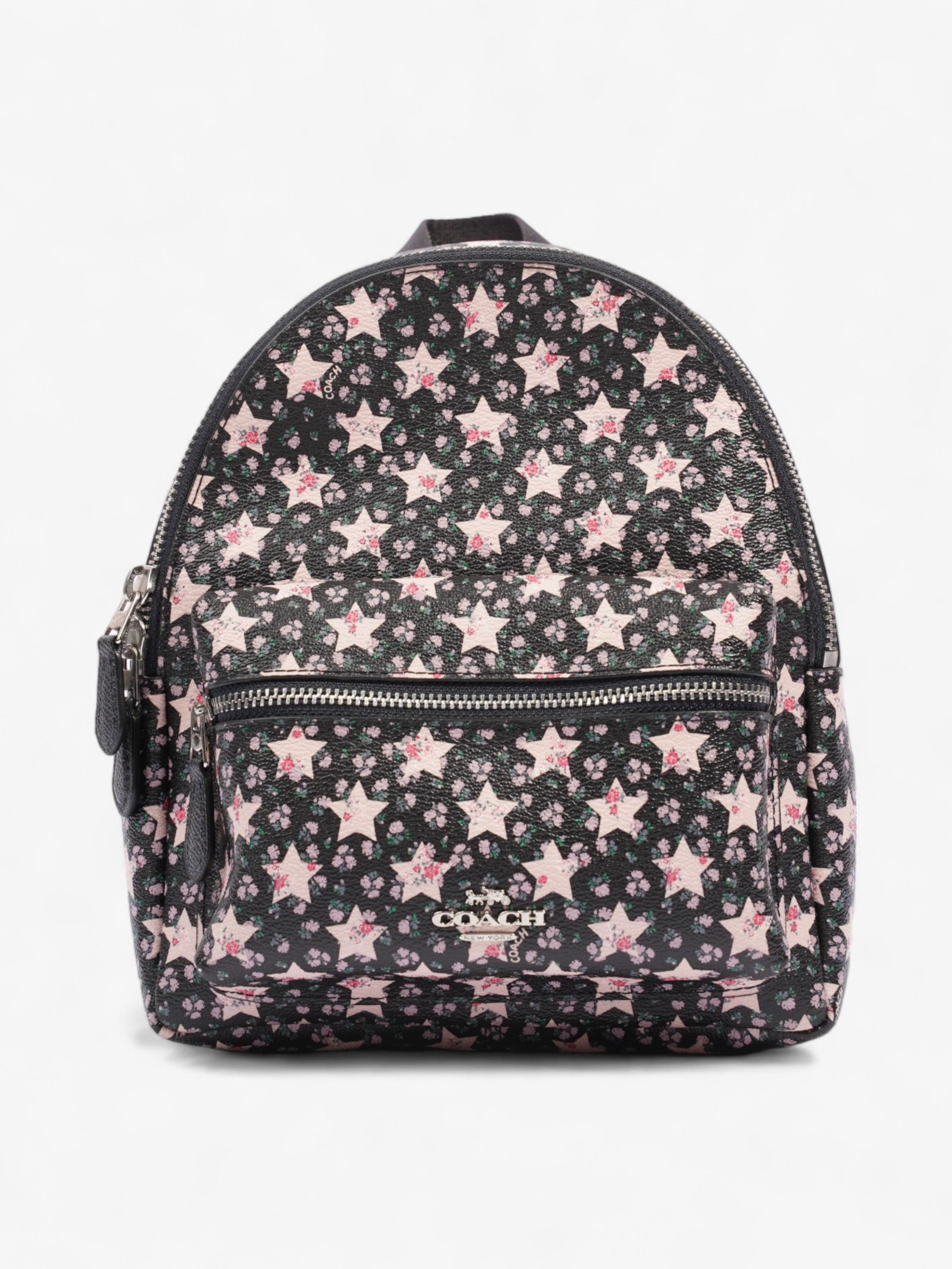 Coach Charlie Pink / Black Coated Canvas Small