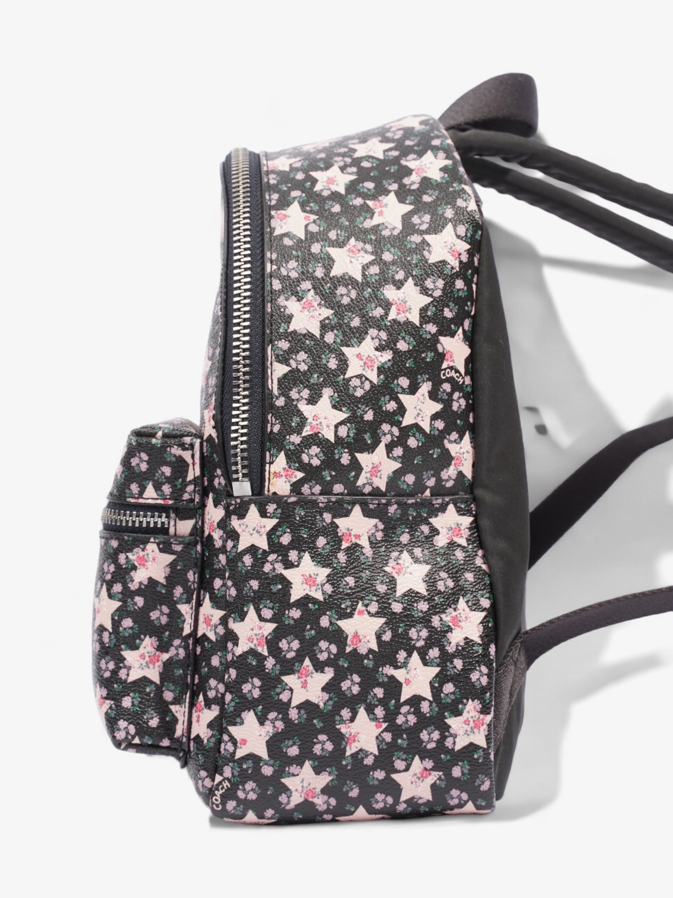 Coach Charlie Pink / Black Coated Canvas Small