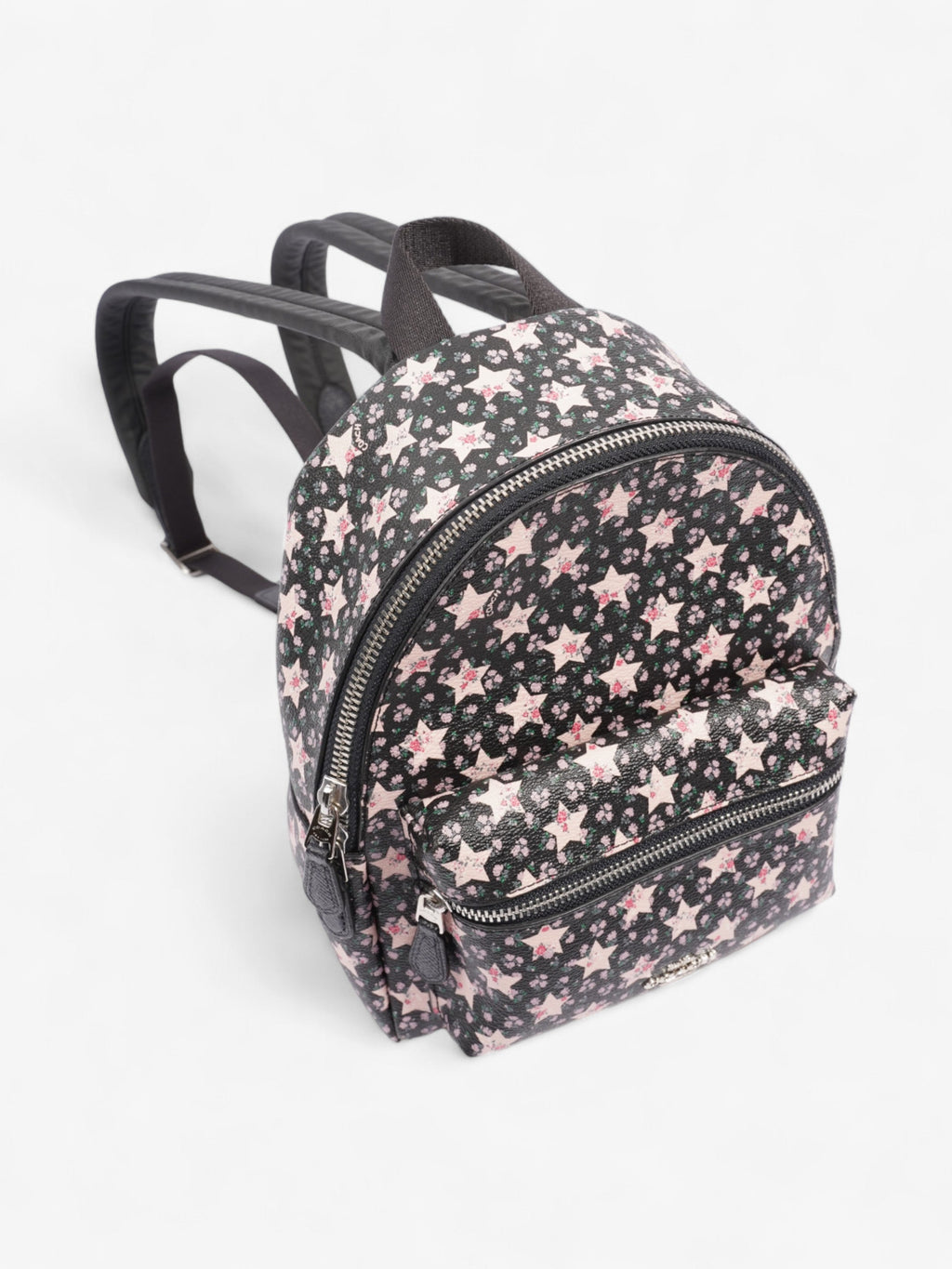 Coach Charlie Pink / Black Coated Canvas Small