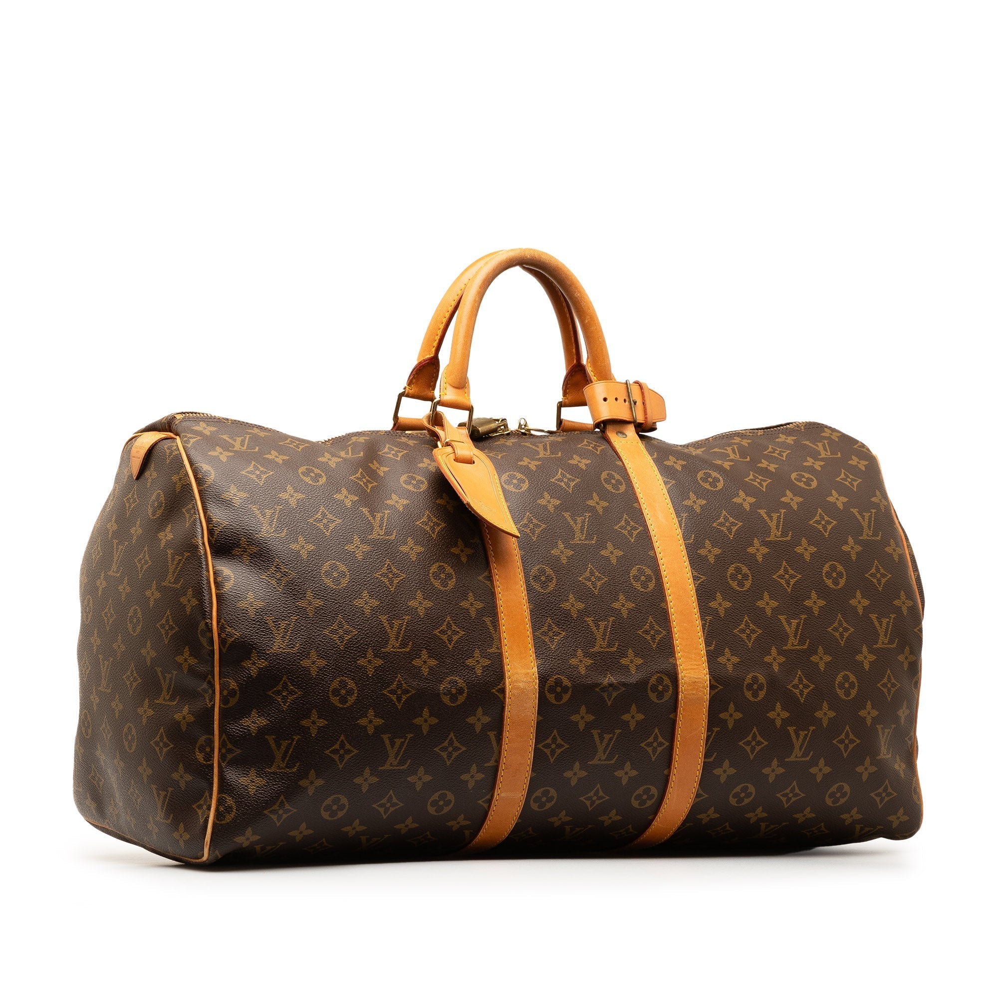 Brown Louis Vuitton Monogram Keepall 55 Travel Bag