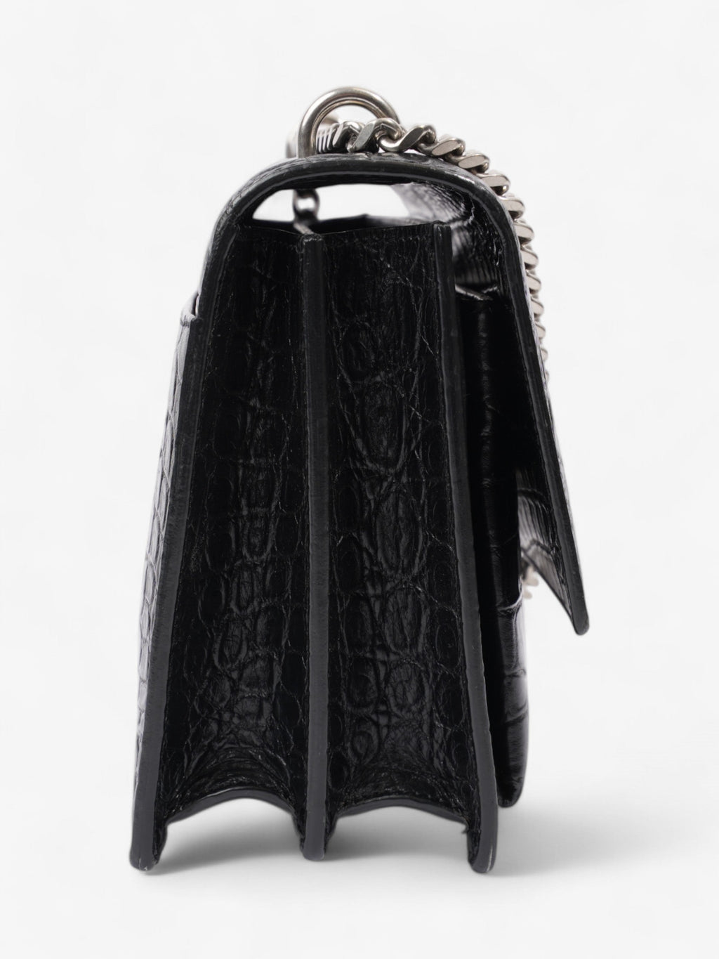 Saint Laurent Sunset Black Embossed Leather Medium