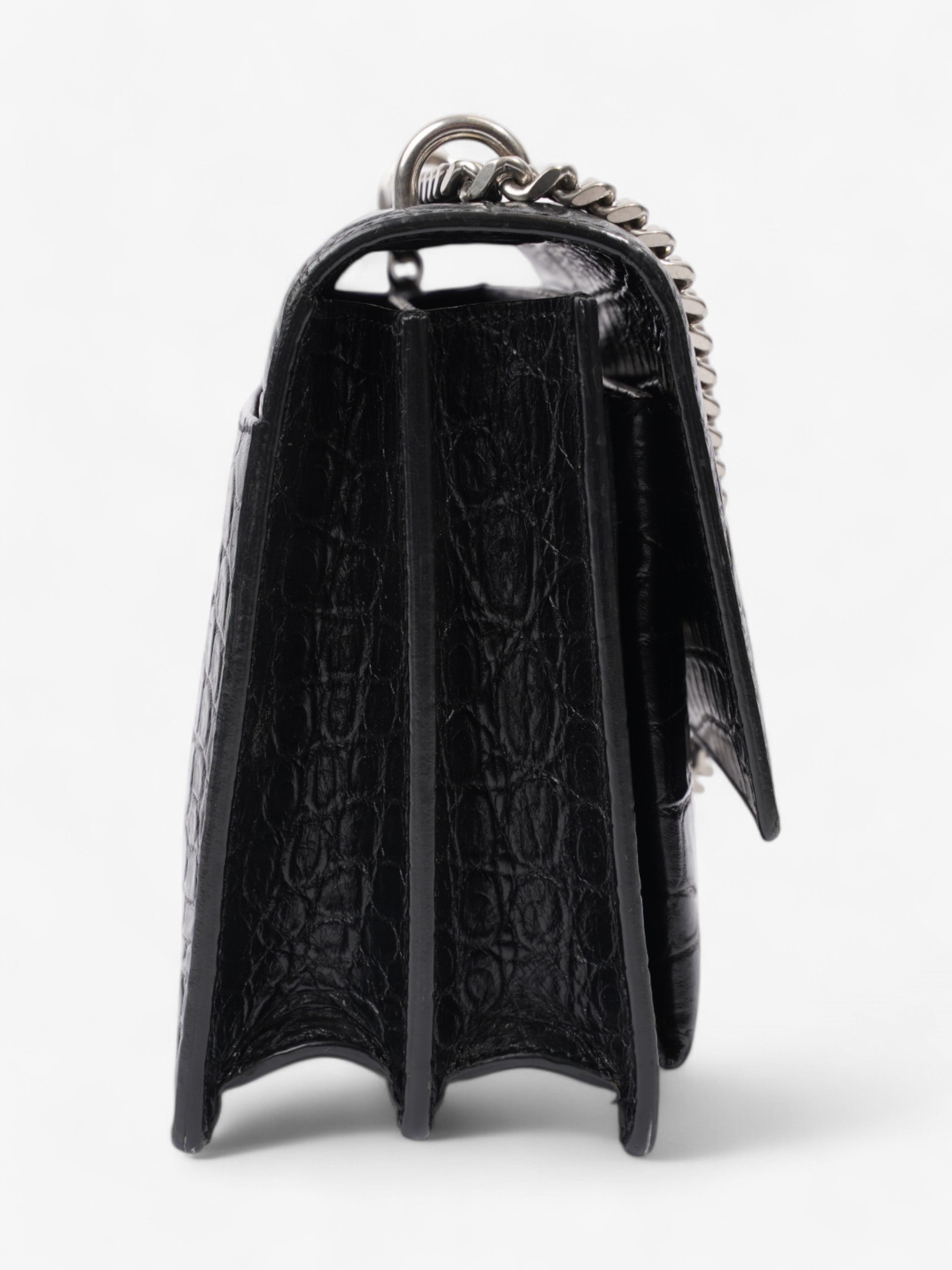 Saint Laurent Sunset Black Embossed Leather Medium