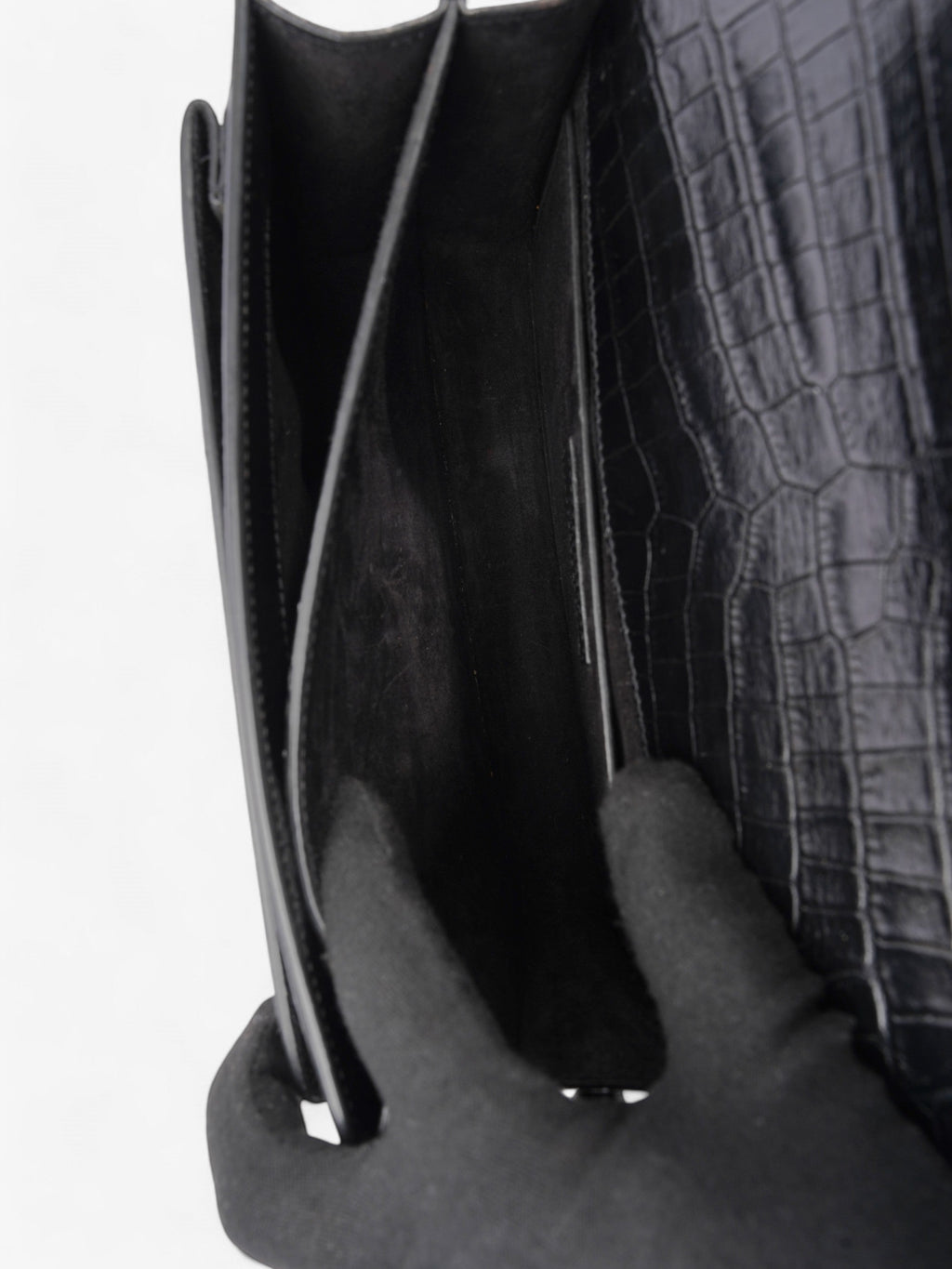Saint Laurent Sunset Black Embossed Leather Medium