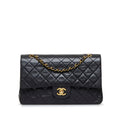 Chanel Classic Double Flap Medium Black Lambskin Gold