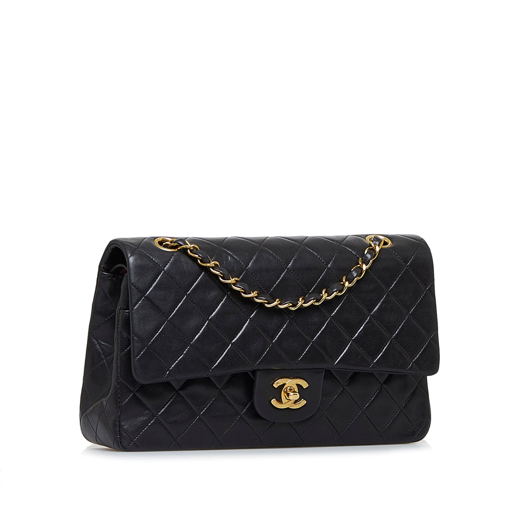 Chanel Classic Double Flap Medium Black Lambskin Gold