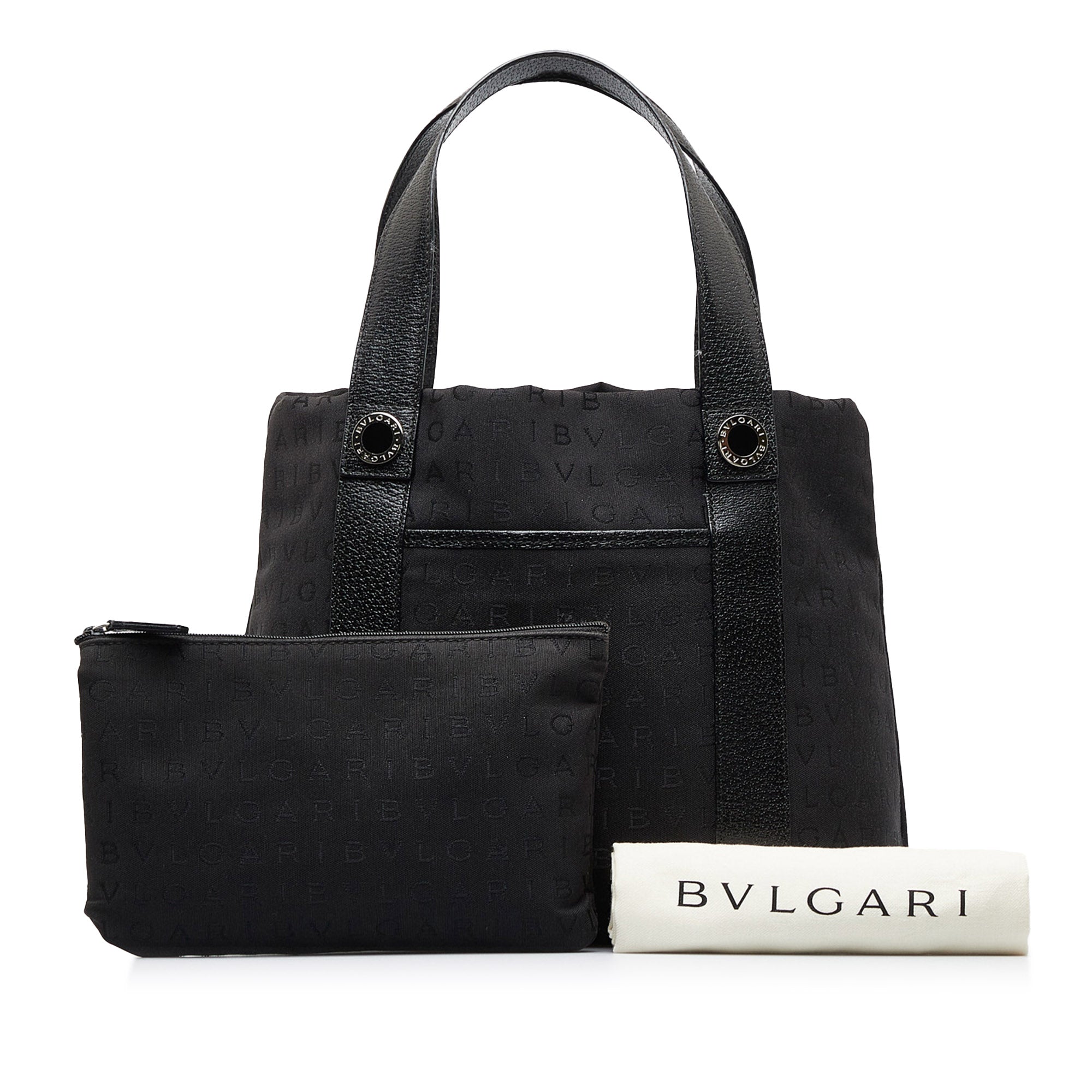 Black Bvlgari Logomania Tote