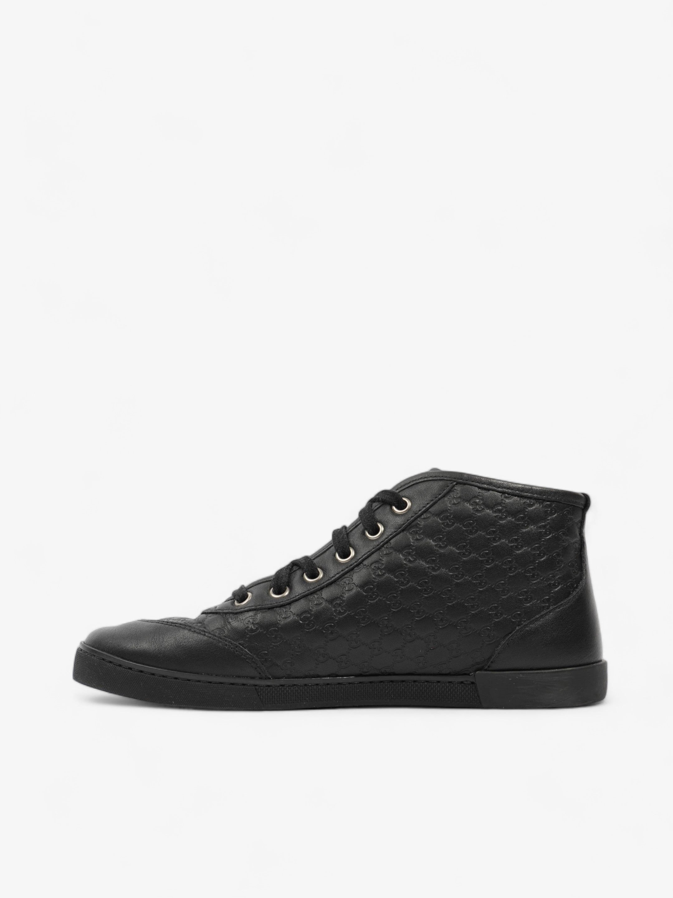 Microguccissima High-tops Black Embossed Leather EU 37 UK 4