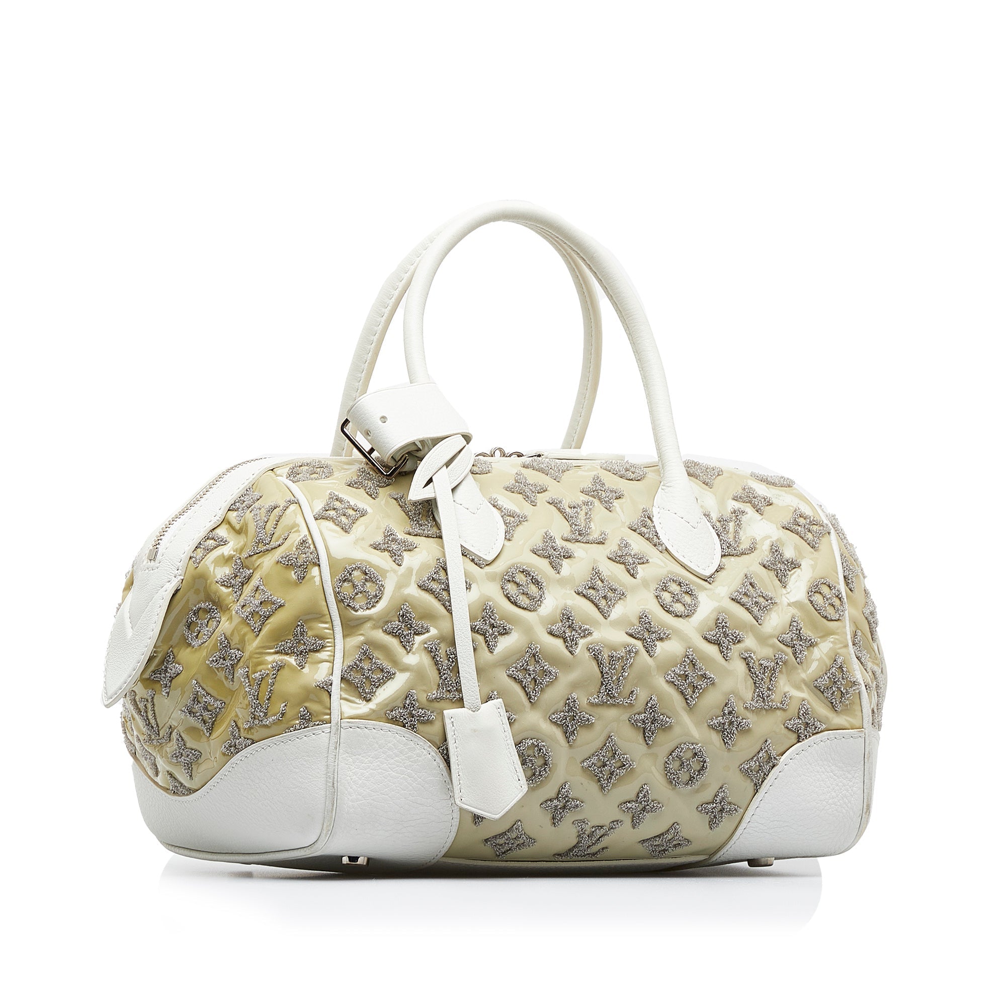 White Louis Vuitton Monogram Bouclettes Speedy Boston Bag