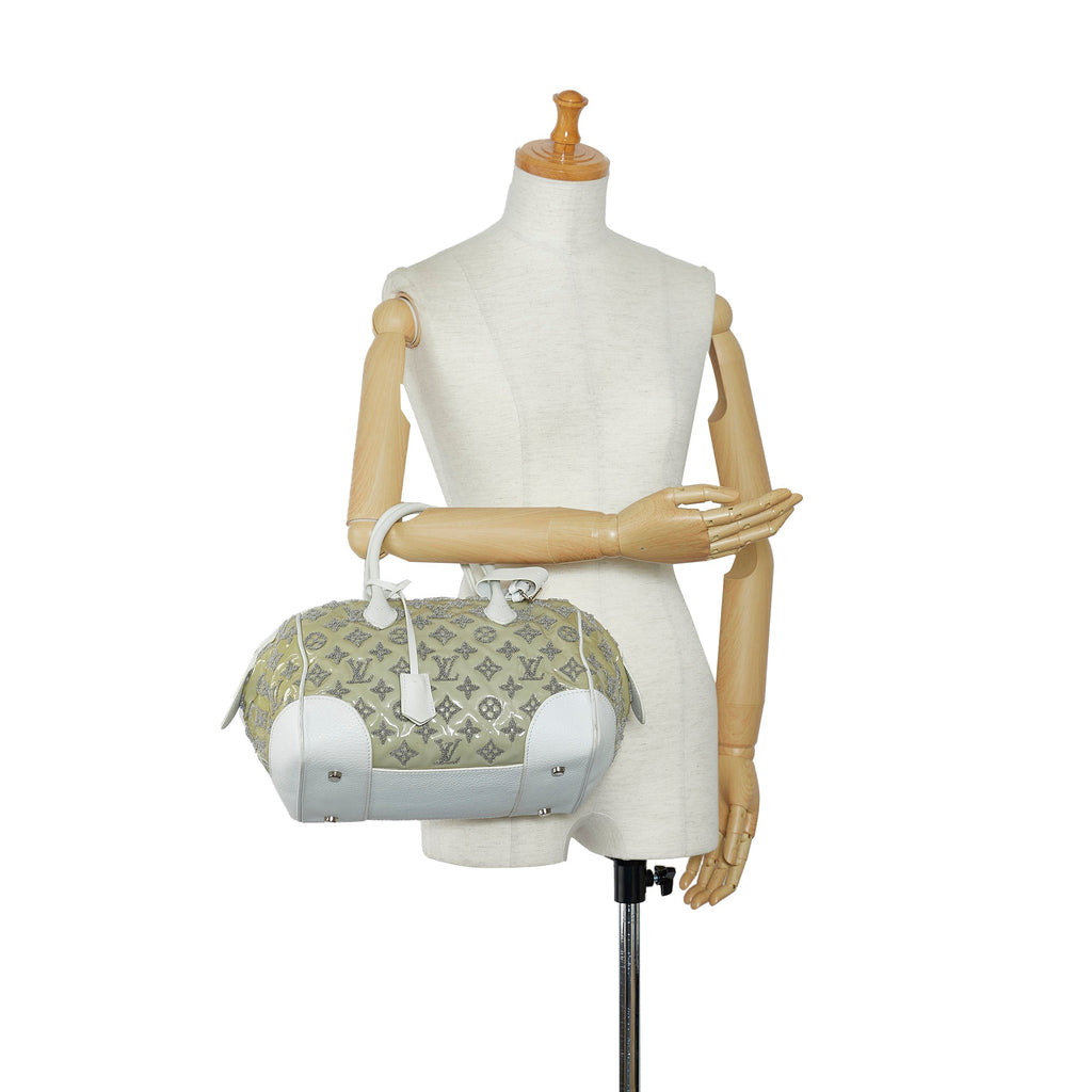 White Louis Vuitton Monogram Bouclettes Speedy Boston Bag