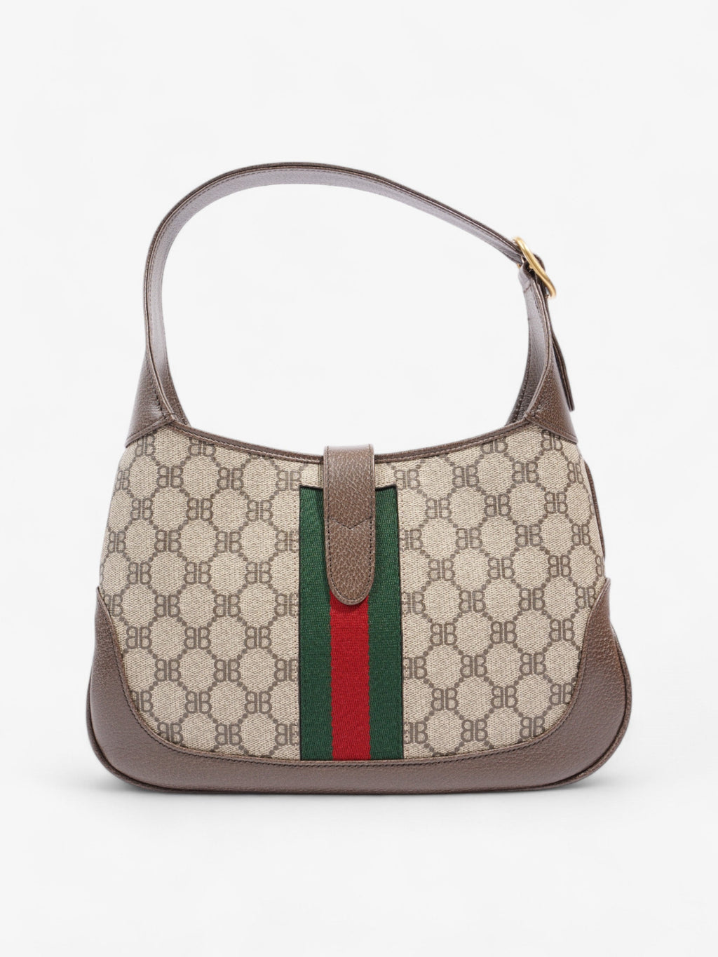Gucci x Balenciaga Hacker Project Jackie 1961 Beige / Brown Coated Canvas