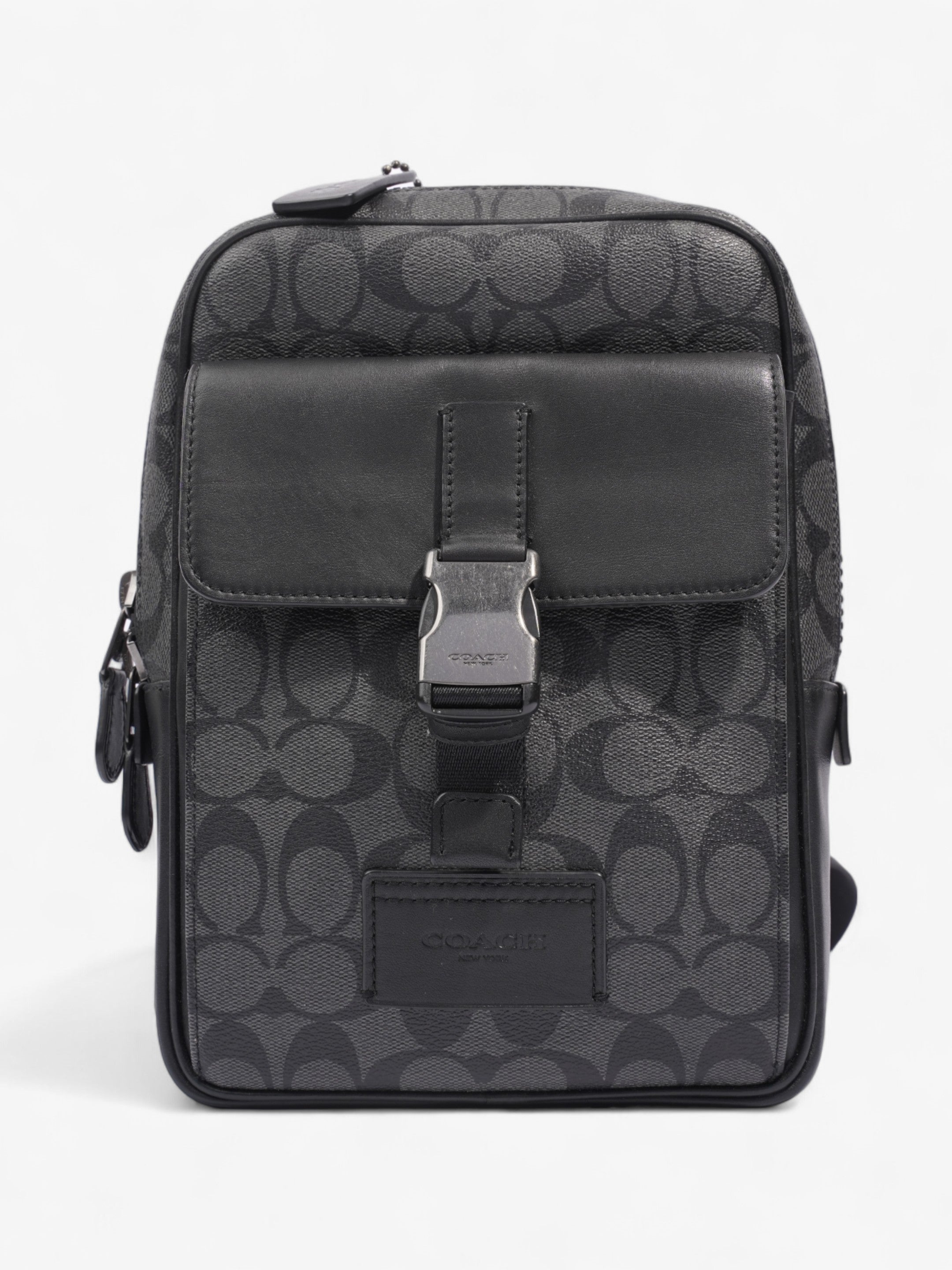 Coach Track Pack Black Coated Canvas