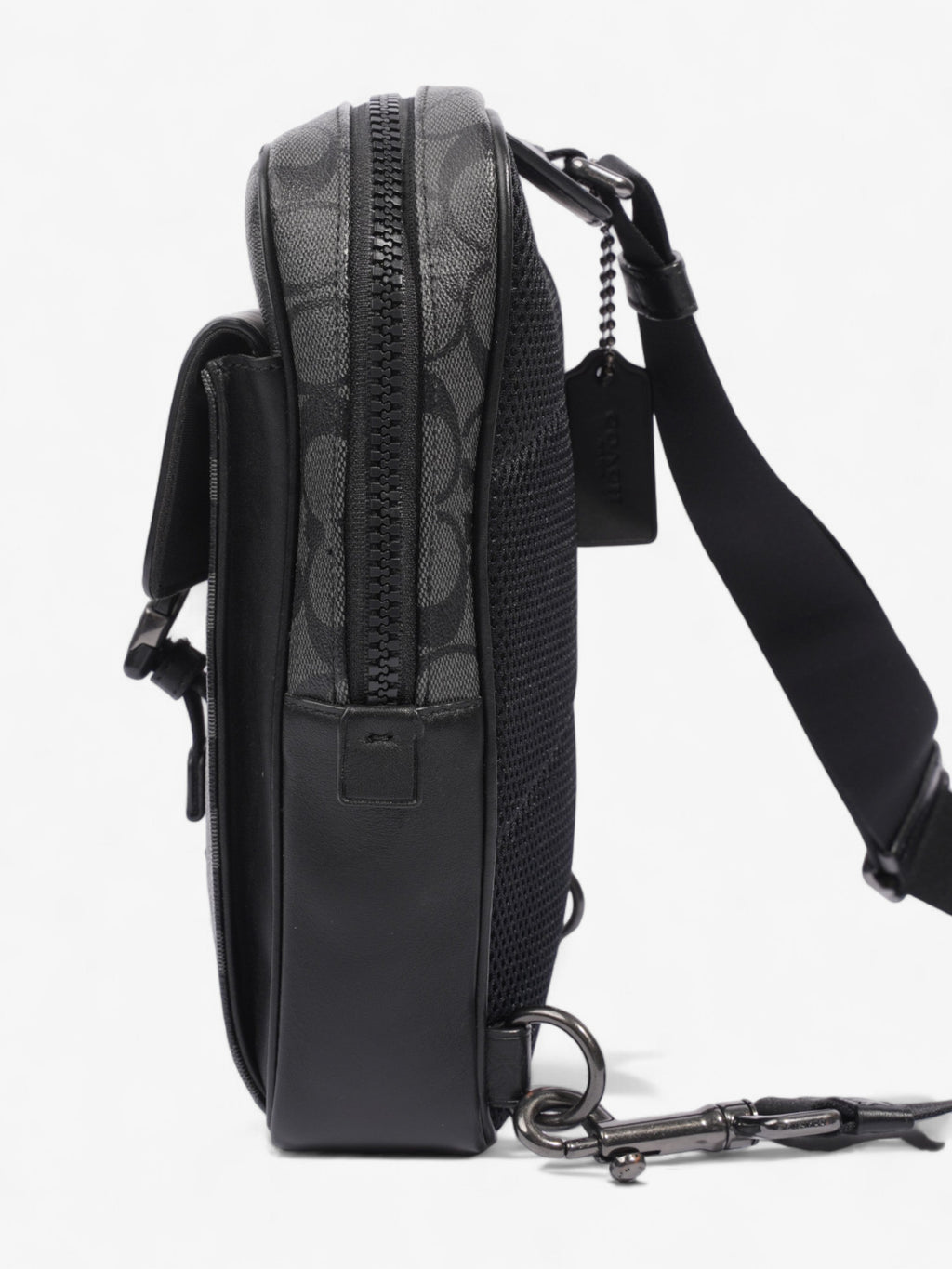 Coach Track Pack Black Coated Canvas