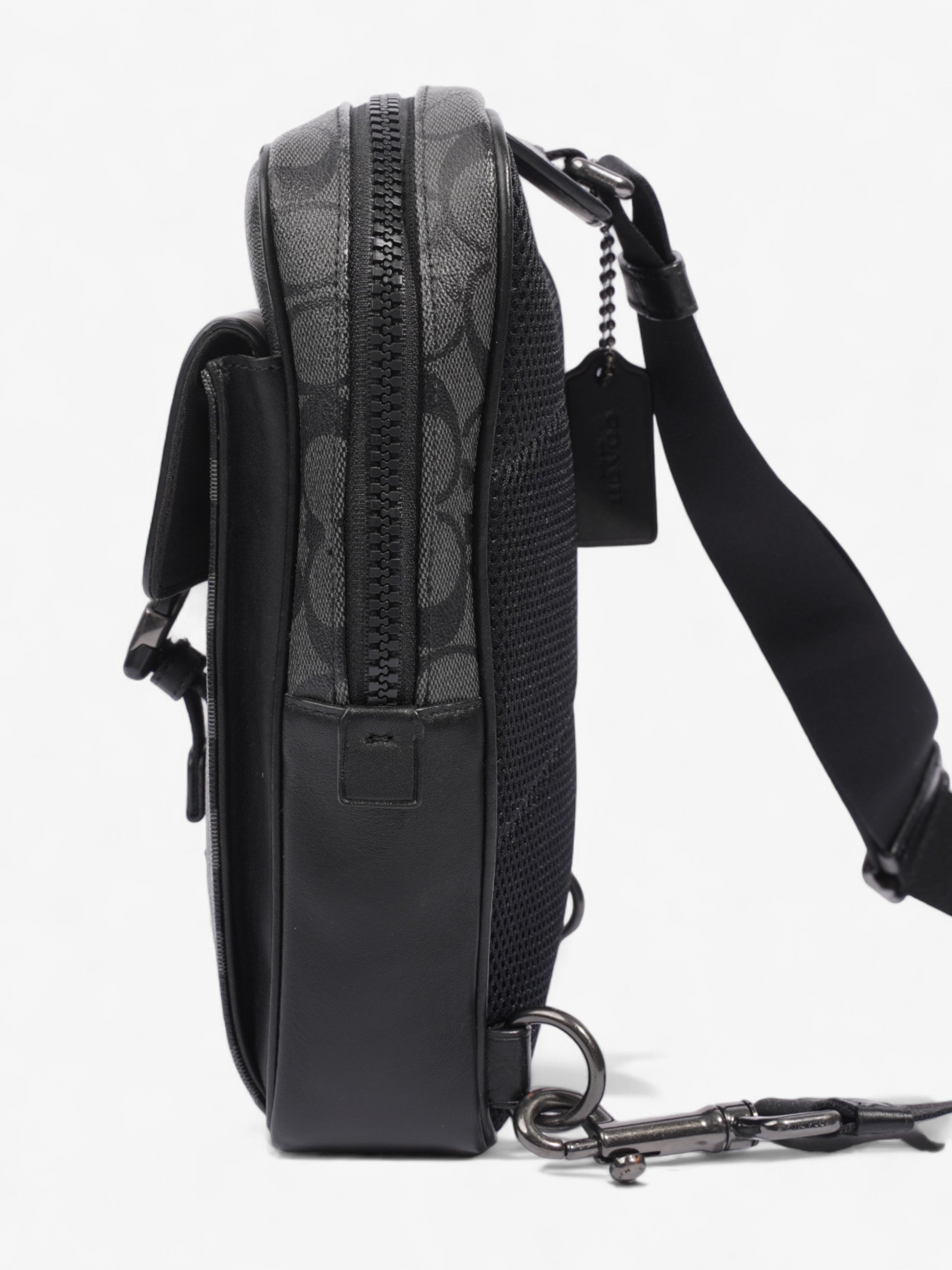 Coach Track Pack Black Coated Canvas