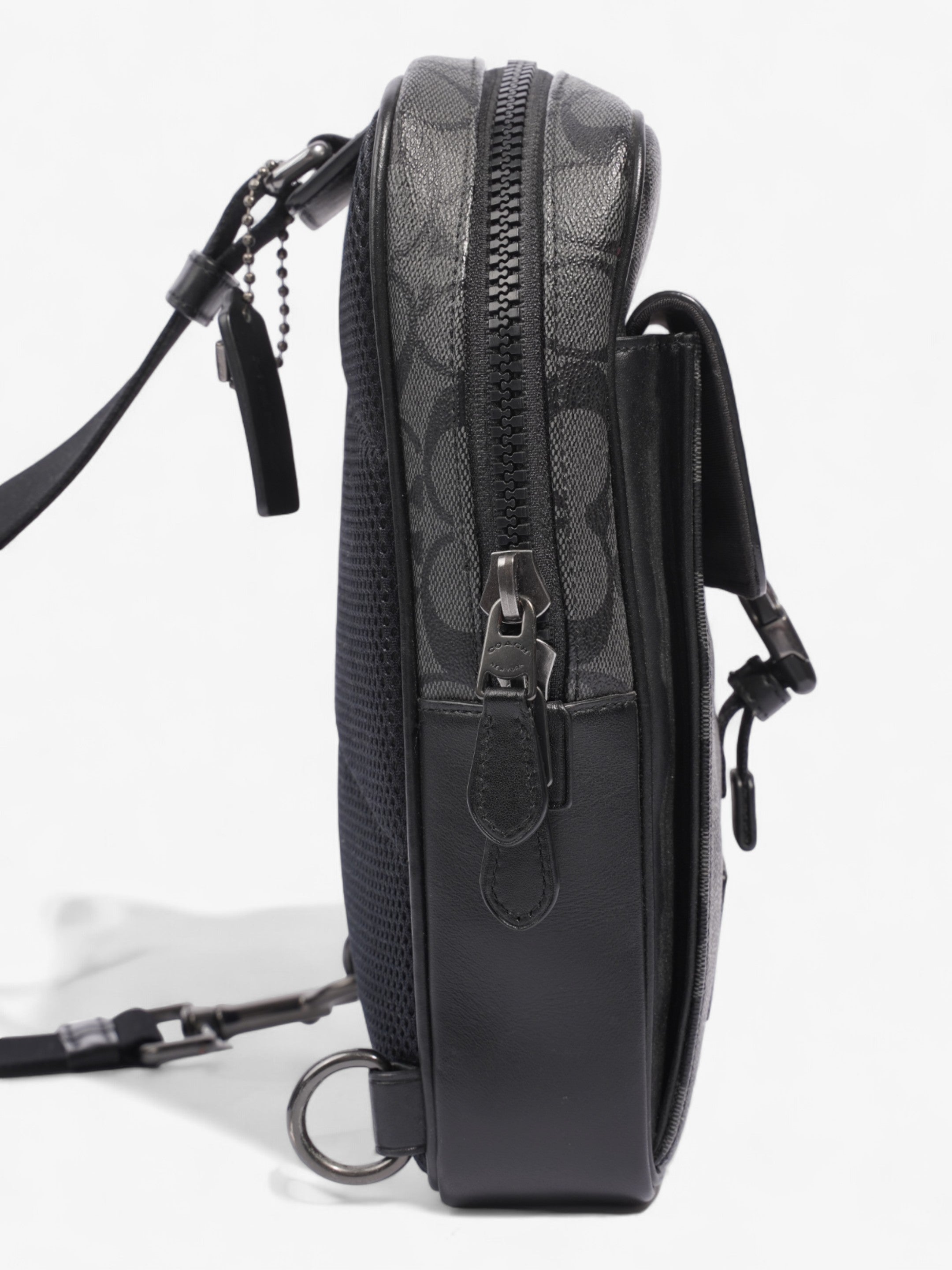 Coach Track Pack Black Coated Canvas