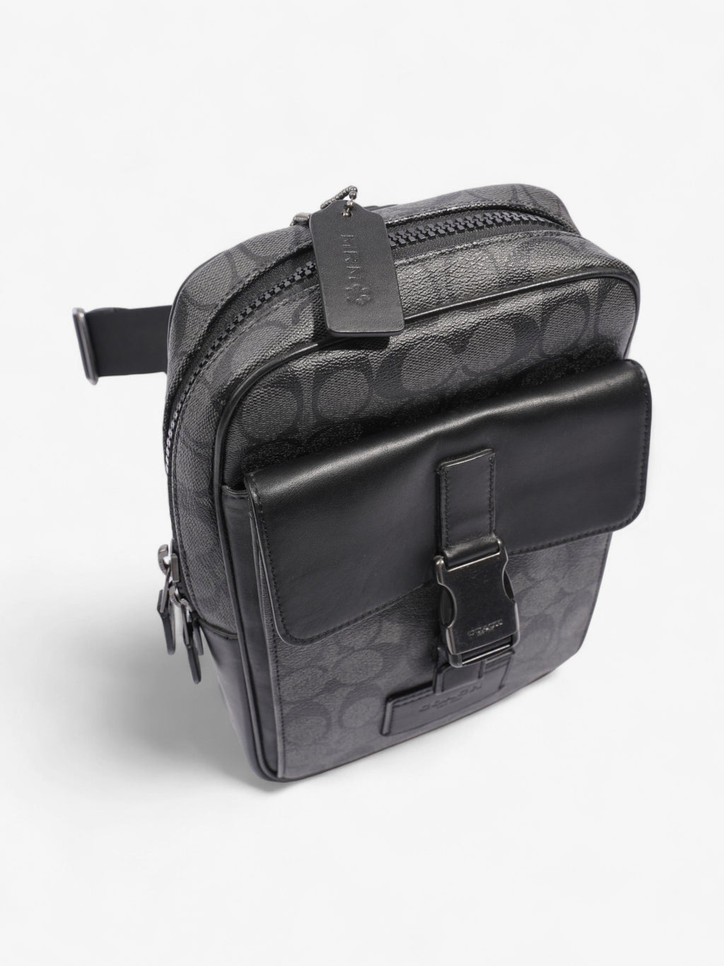 Coach Track Pack Black Coated Canvas