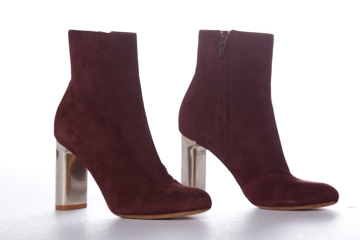 CÃƒÆ’Ã‚Â©line Burgundy Suede Booties SZ 35.5