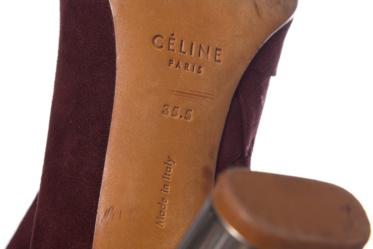 CÃƒÆ’Ã‚Â©line Burgundy Suede Booties SZ 35.5