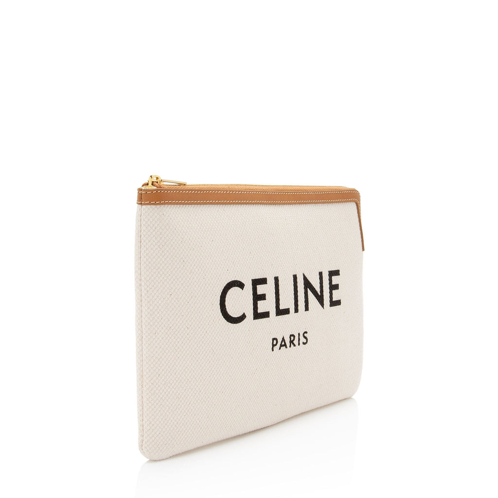 Celine Canvas Logo Zip Pouch (SHF-Z8uTMl)