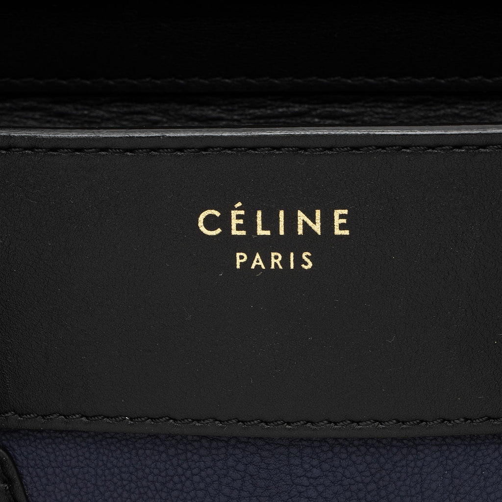 Celine Drummed Calfskin Mini Luggage Tote (SHF-emBVnY)