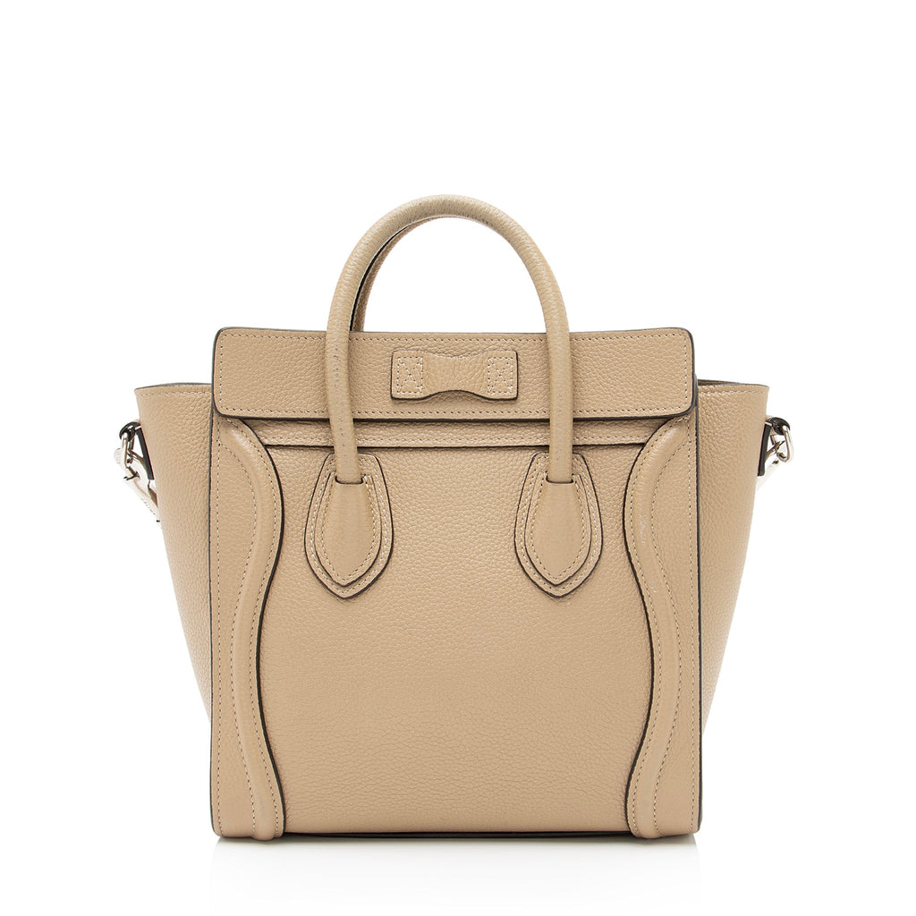 Celine Drummed Calfskin Nano Luggage Tote (SHF-23501)