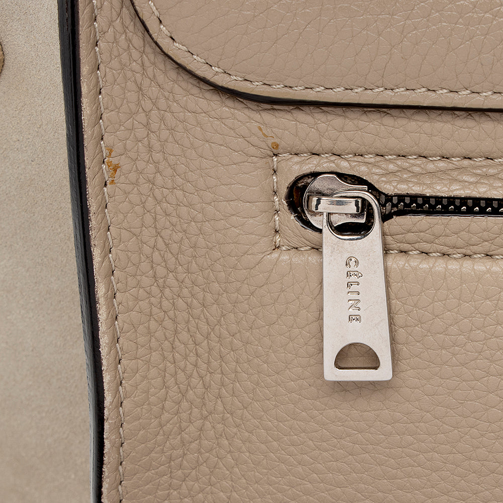 Celine Drummed Calfskin Suede Medium Trapeze Bag (SHF-15252)