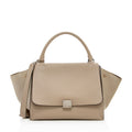 Celine Drummed Calfskin Suede Medium Trapeze Bag (SHF-15252)