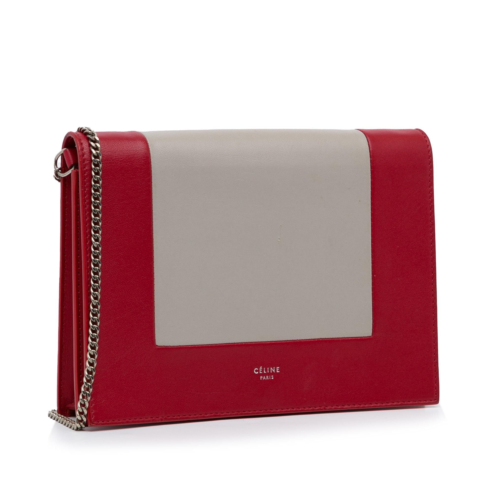 Celine Frame Leather Wallet on Chain (SHG-Pas2w0)