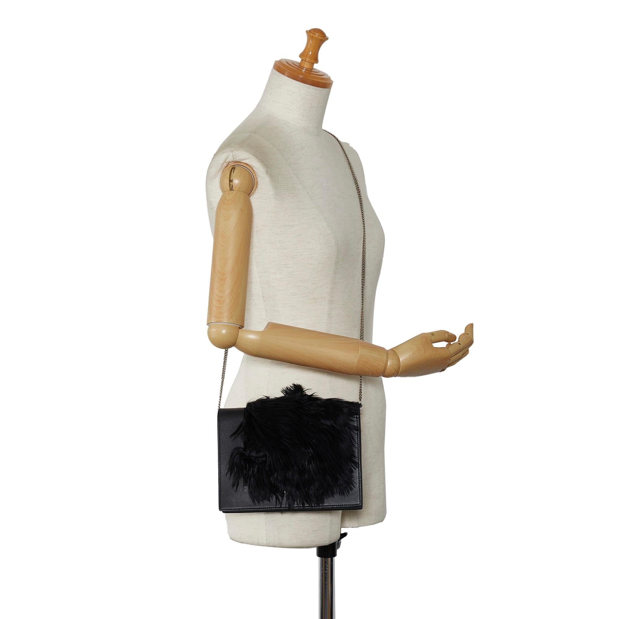 Celine Fur-Trim Frame Crossbody Bag (SHG-kW7lt6)