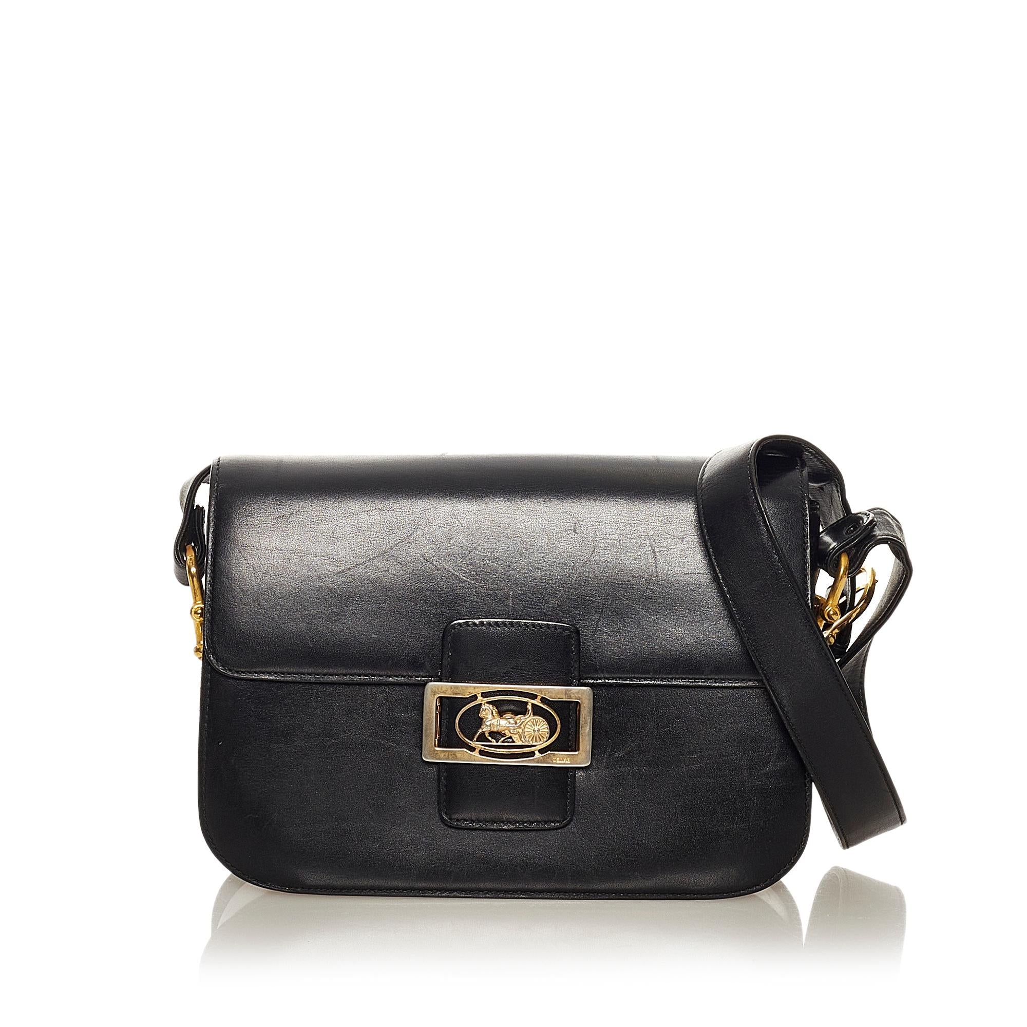 Celine Horse Carriage Leather Shoulder Bag (SHG-27560)