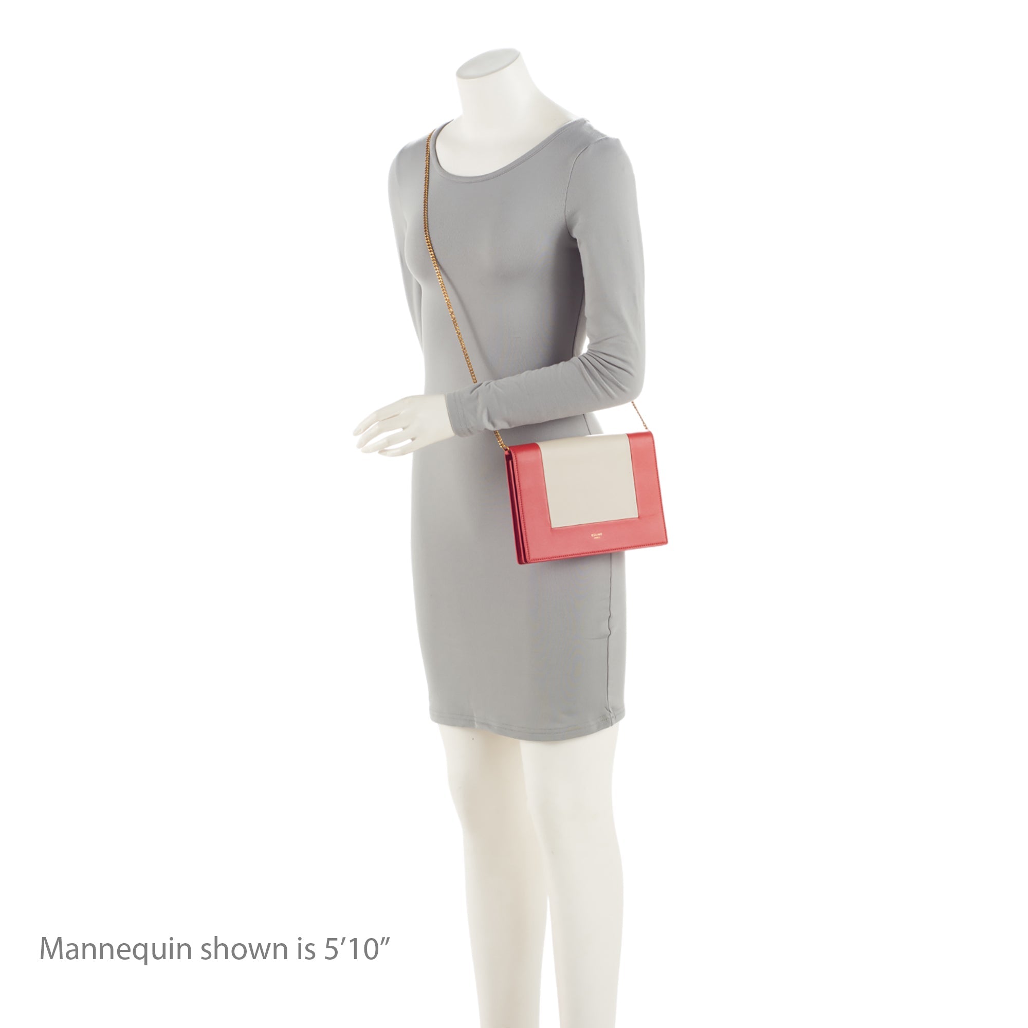 Celine Lambskin Frame Evening Clutch on Chain (SHF-rUHcBH)