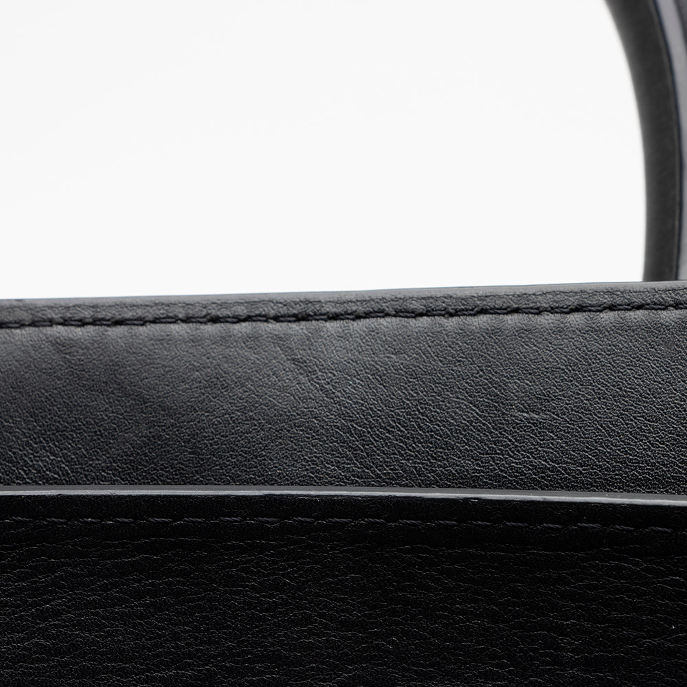 Celine Tricolor Leather Canvas Mini Luggage Tote (SHF-17162)