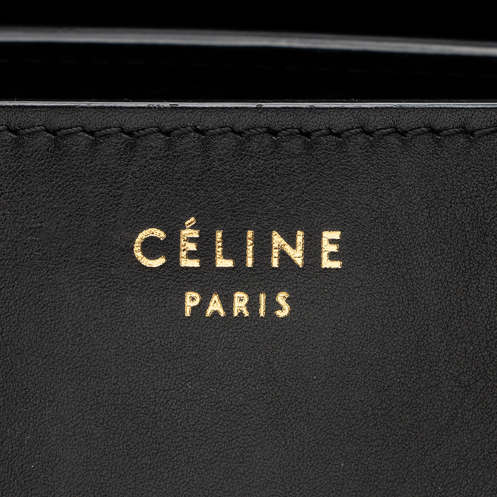 Celine Tricolor Leather Canvas Mini Luggage Tote (SHF-17162)