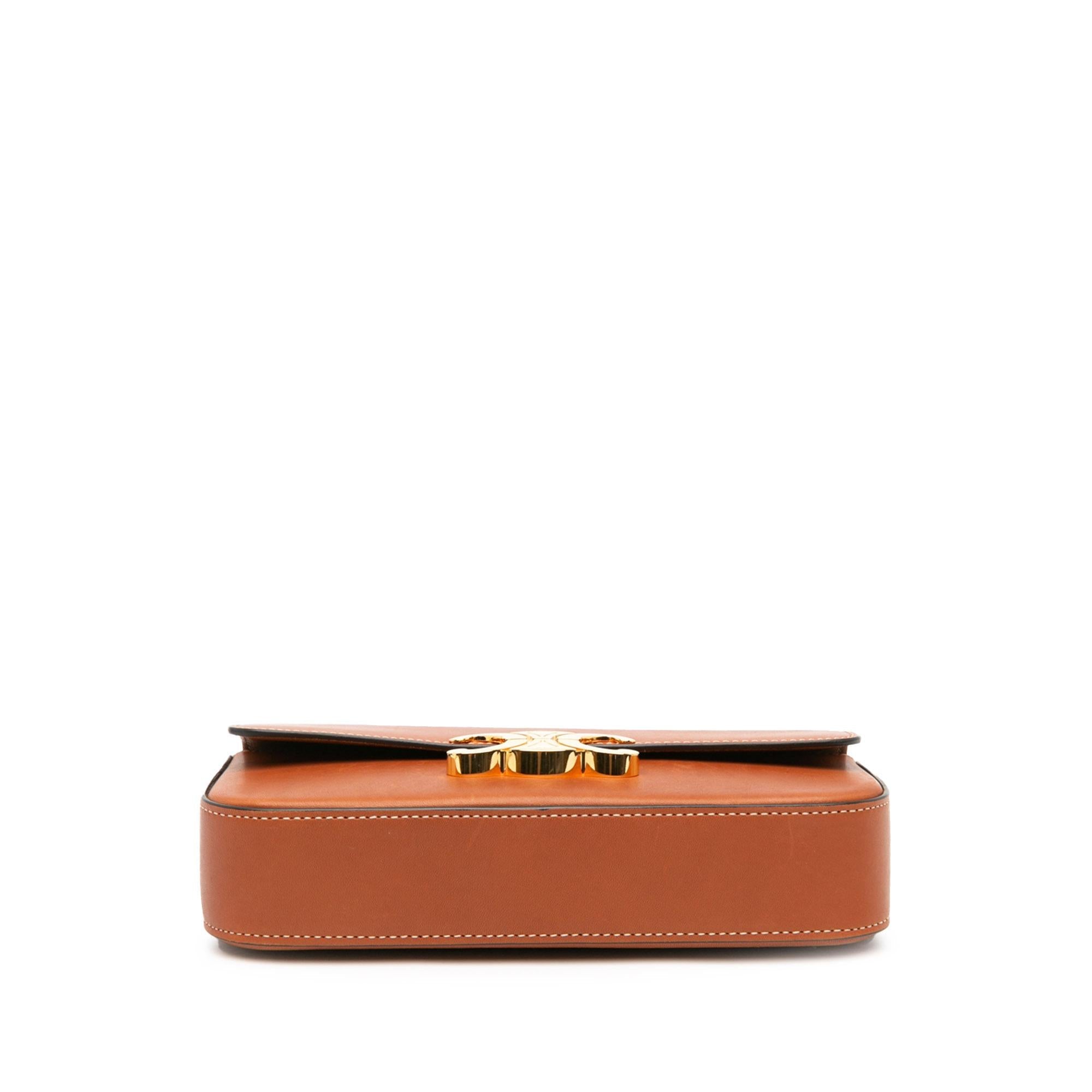 Celine Leather Triomphe Claude Shoulder Bag (SHG-YzdnHf)