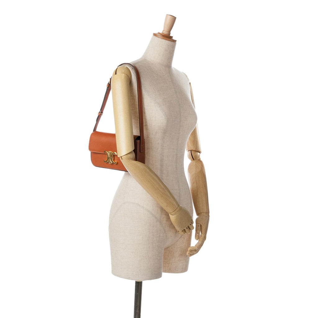 Celine Leather Triomphe Claude Shoulder Bag (SHG-YzdnHf)