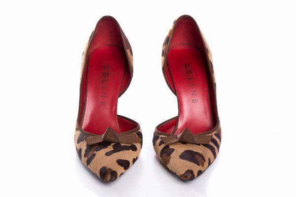 CÃƒÆ’Ã‚Â©line Leopard Print Calf Hair Pointed Toe Pumps SZ 36.5 sale