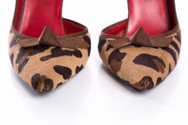 CÃƒÆ’Ã‚Â©line Leopard Print Calf Hair Pointed Toe Pumps SZ 36.5 sale