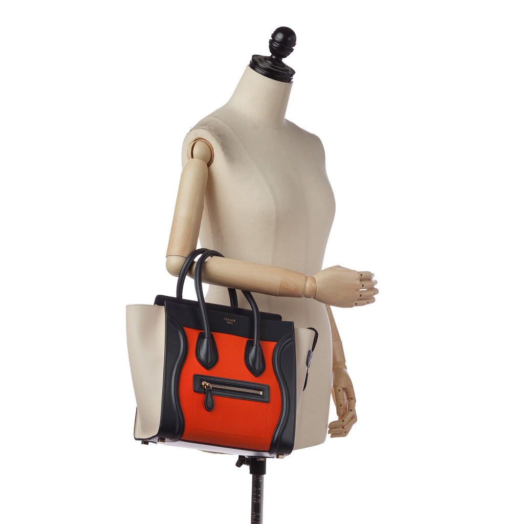 Celine Luggage Tote Tricolor Leather Handbag (SHG-31028)