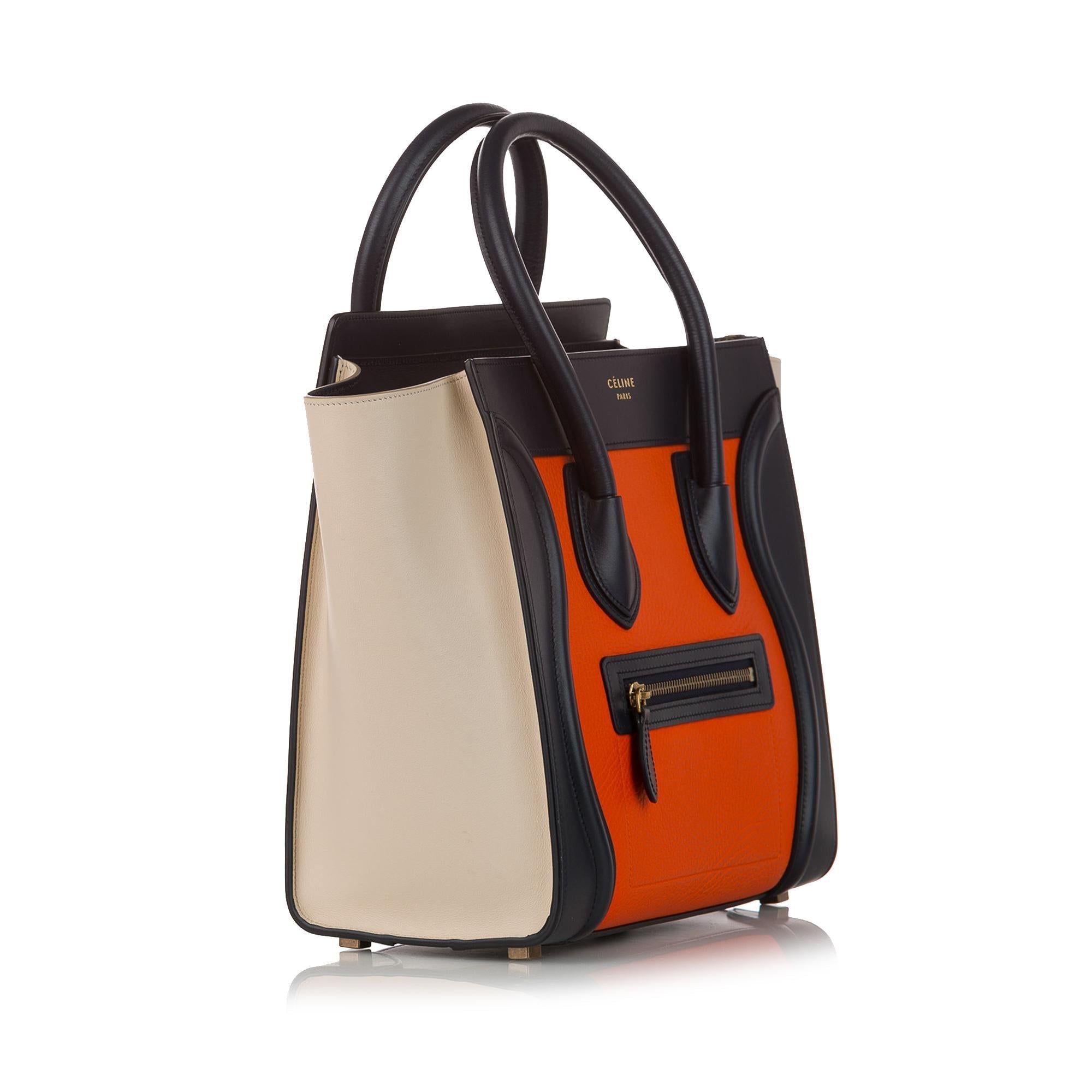 Celine Luggage Tote Tricolor Leather Handbag (SHG-31028)