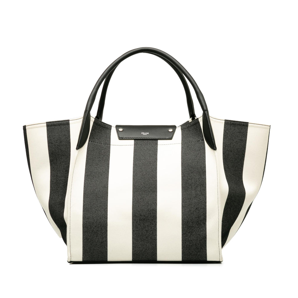 Celine Medium Striped Canvas Big Satchel (SHG-jjxkxO)