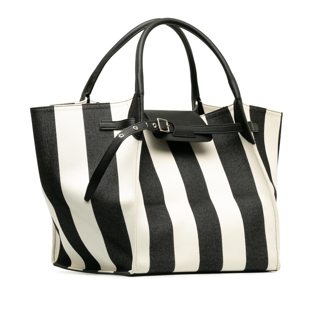 Celine Medium Striped Canvas Big Satchel (SHG-jjxkxO)