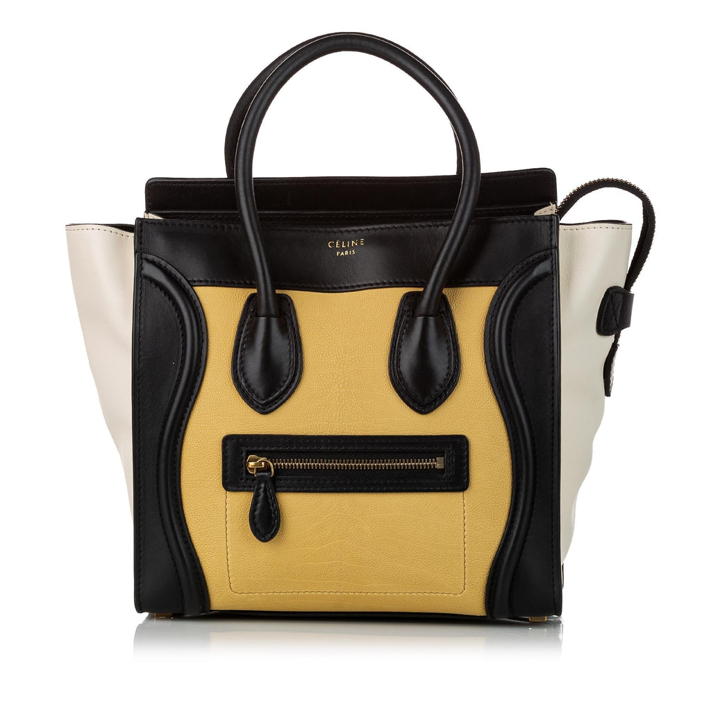 Celine Micro Luggage Tricolor Tote Leather Handbag (SHG-30951)