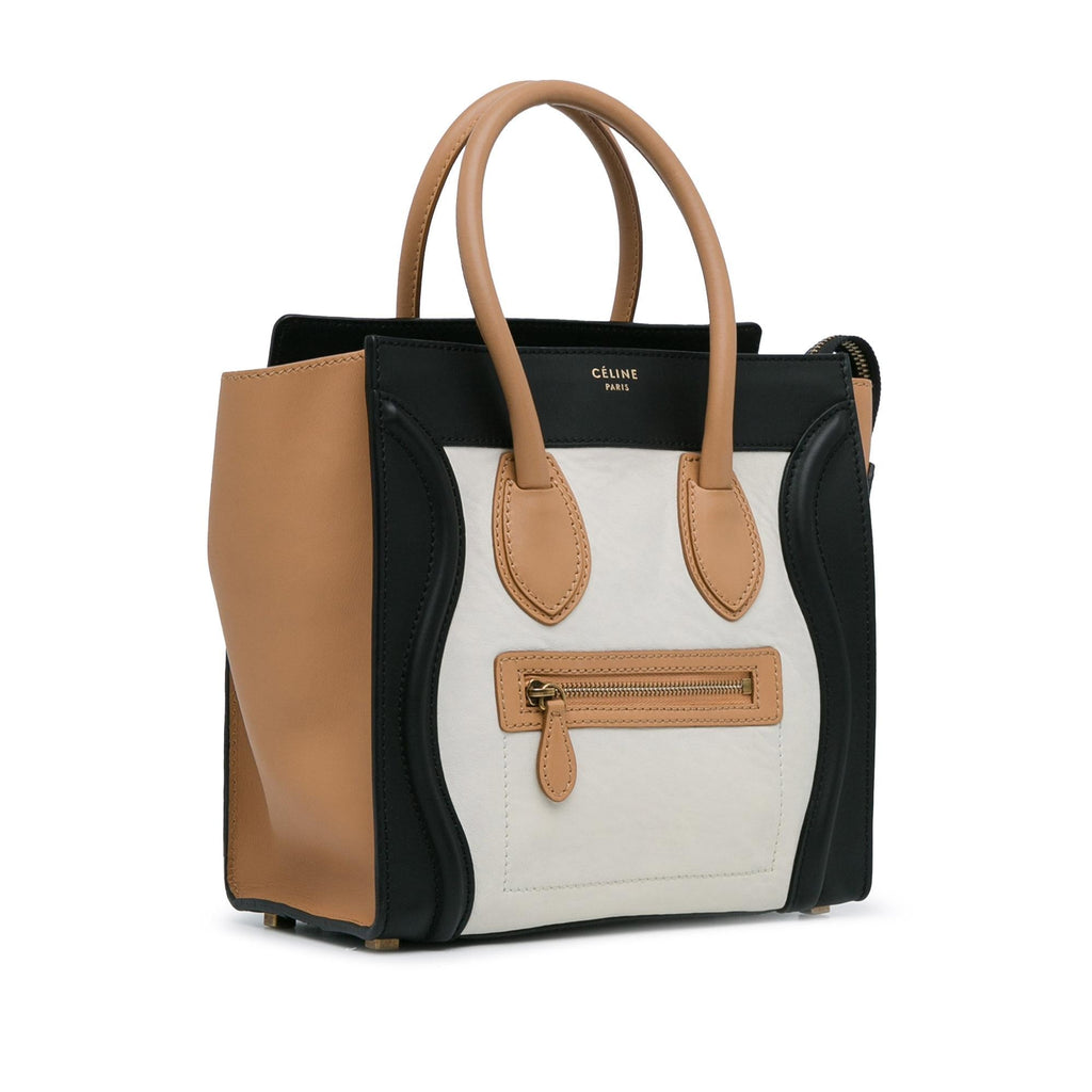 Celine Micro Tricolor Luggage Tote (SHG-VCdAy0)