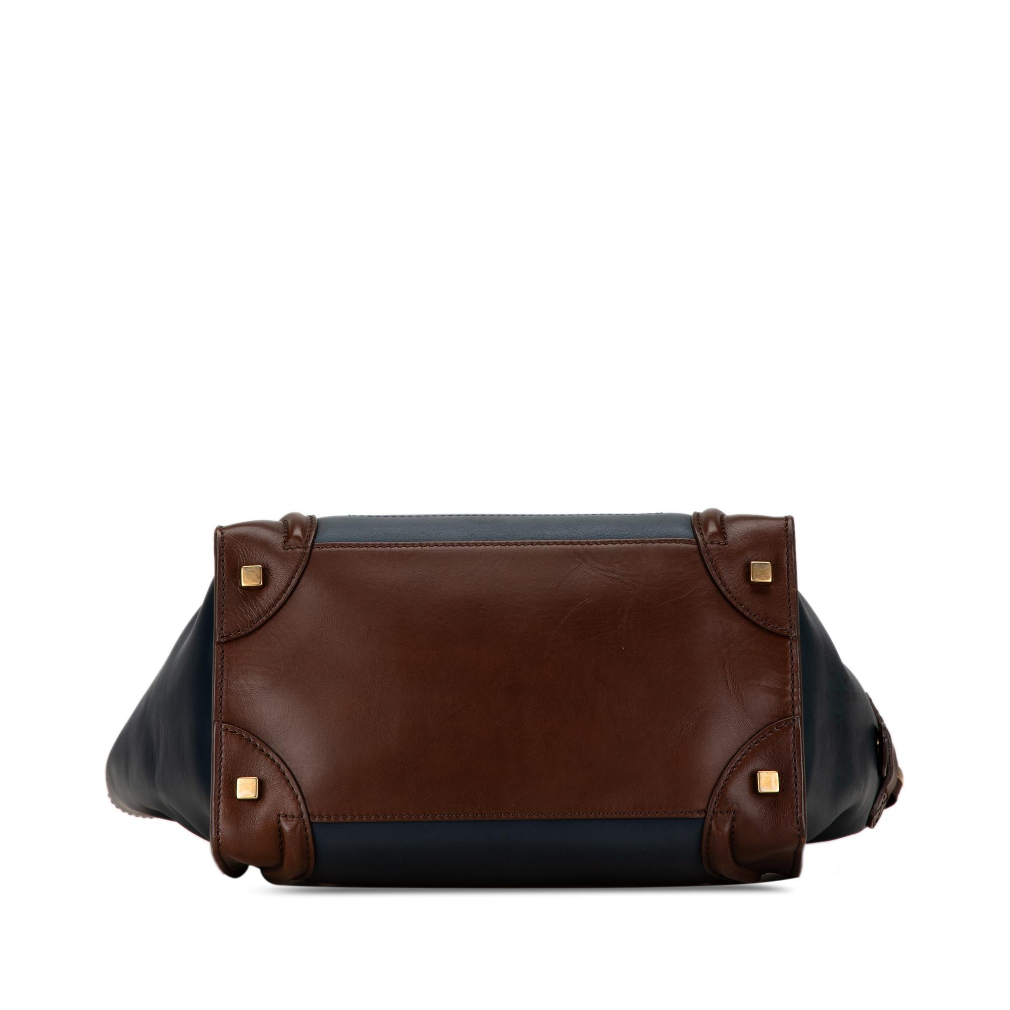 Celine Mini Bicolor Luggage Tote (SHG-mEYrYF)