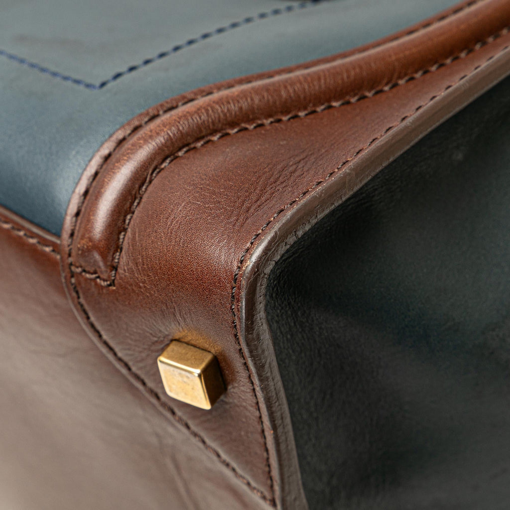 Celine Mini Bicolor Luggage Tote (SHG-mEYrYF)
