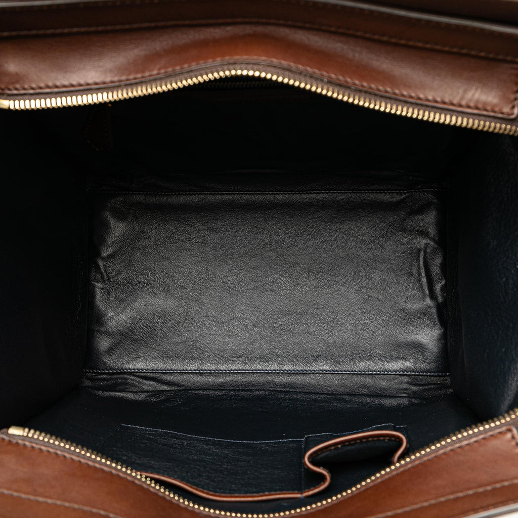 Celine Mini Bicolor Luggage Tote (SHG-mEYrYF)