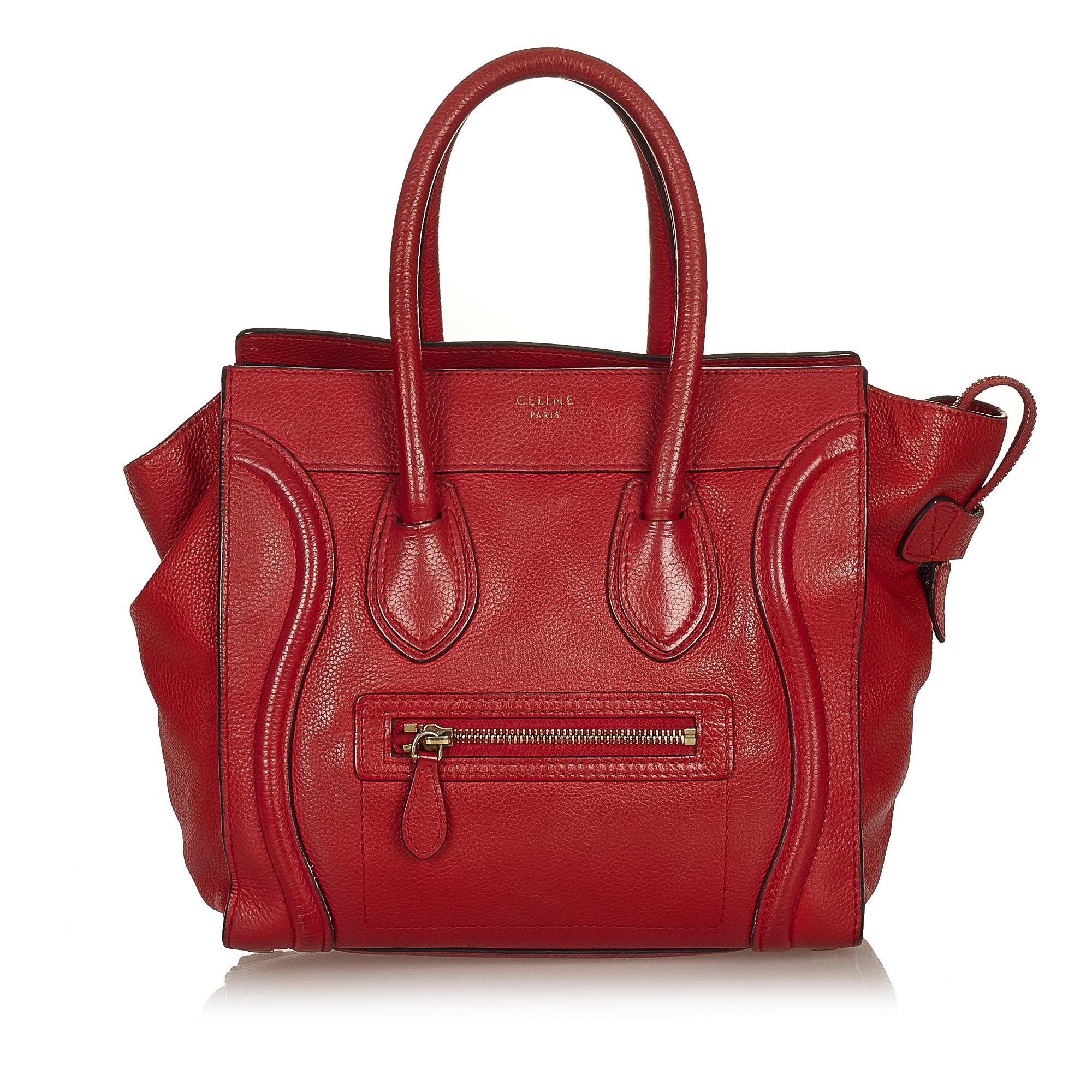 Celine Mini Luggage Leather Tote Bag (SHG-26765)