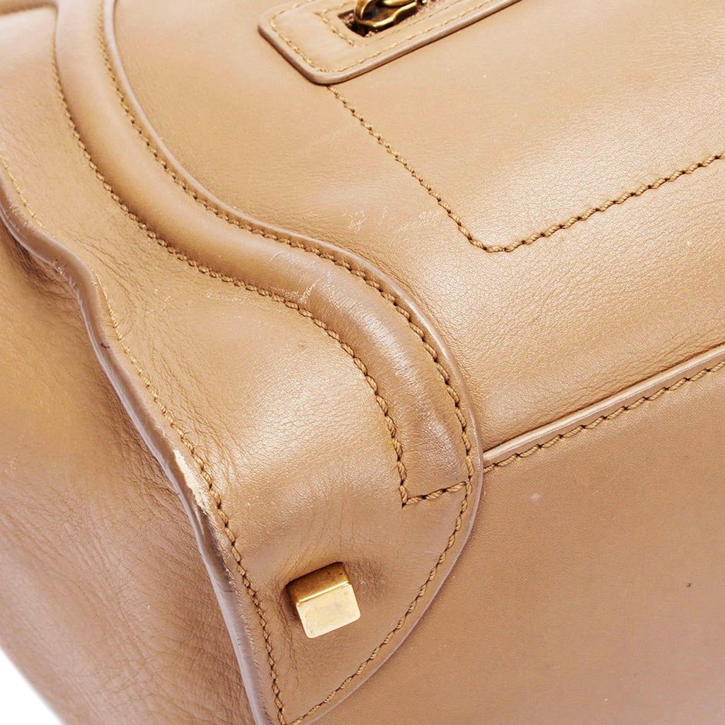 Celine Mini Luggage Leather Tote Bag (SHG-t5F2Hb)