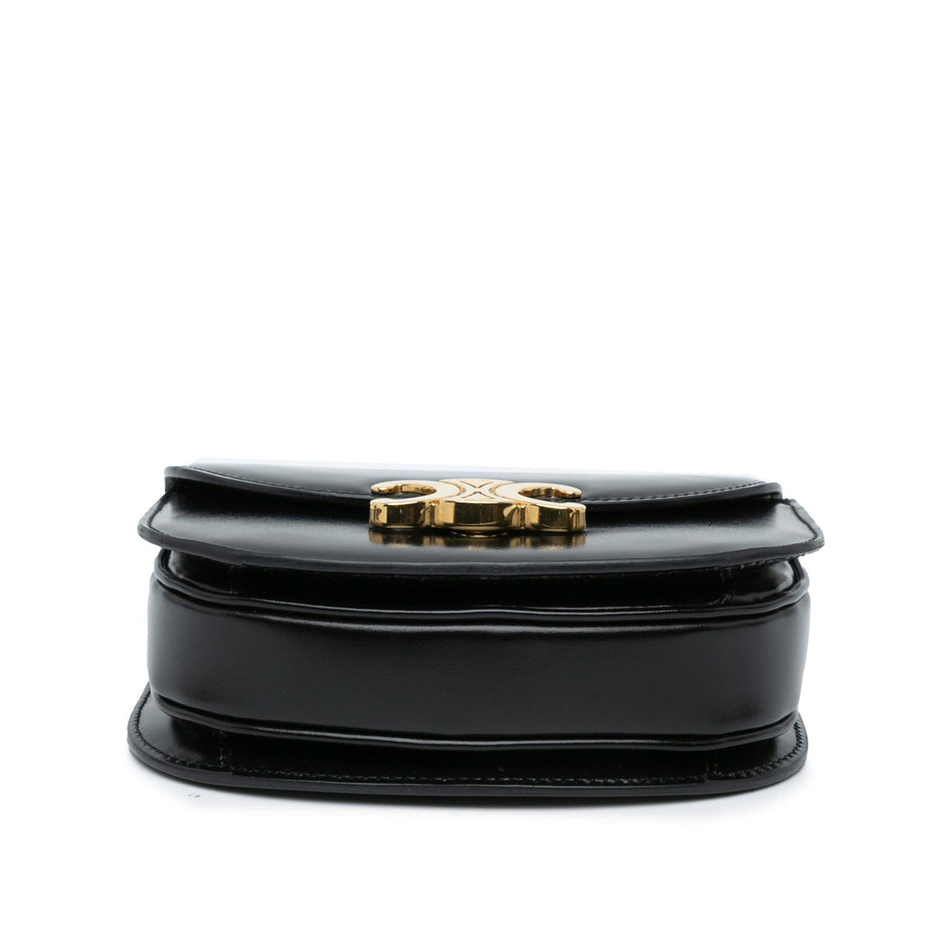 Celine Mini Shiny Calfskin Besace Clea Satchel (SHG-au1NfF)