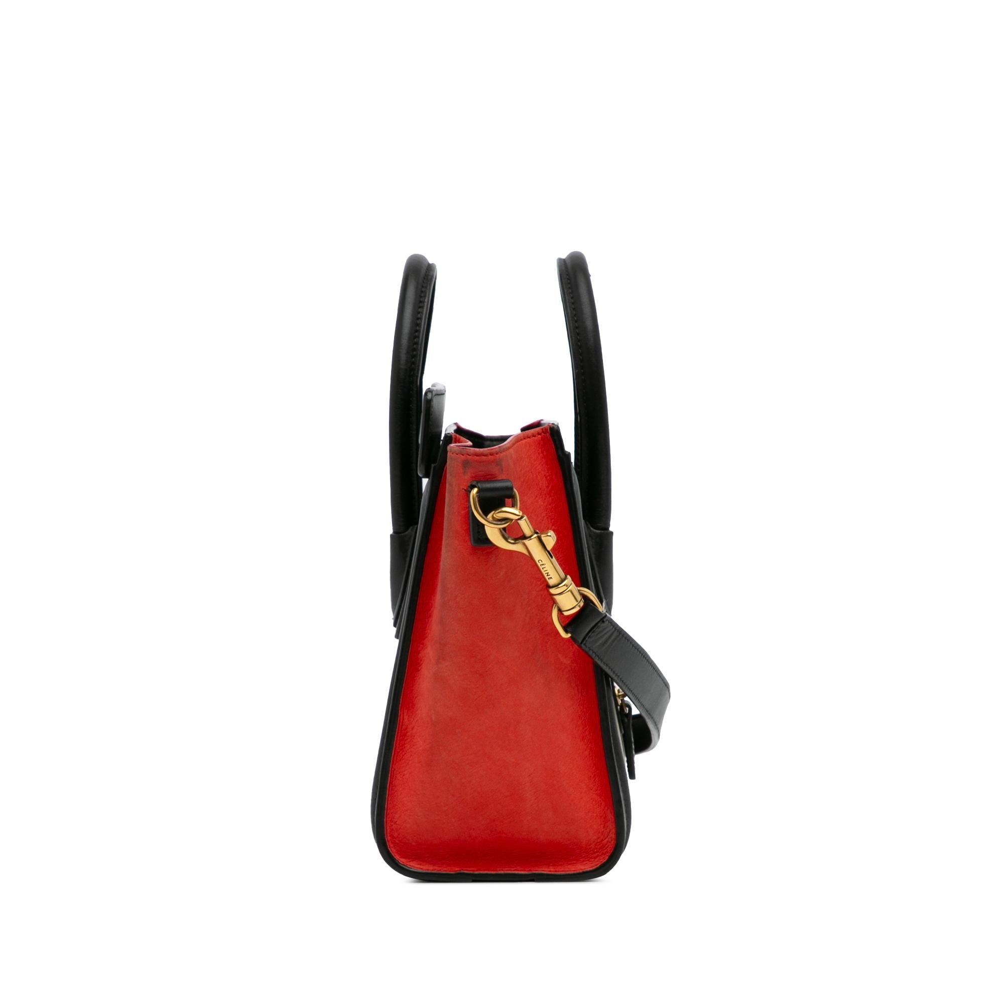 Celine Nano Luggage Tricolor Tote (SHG-J9MWsq)